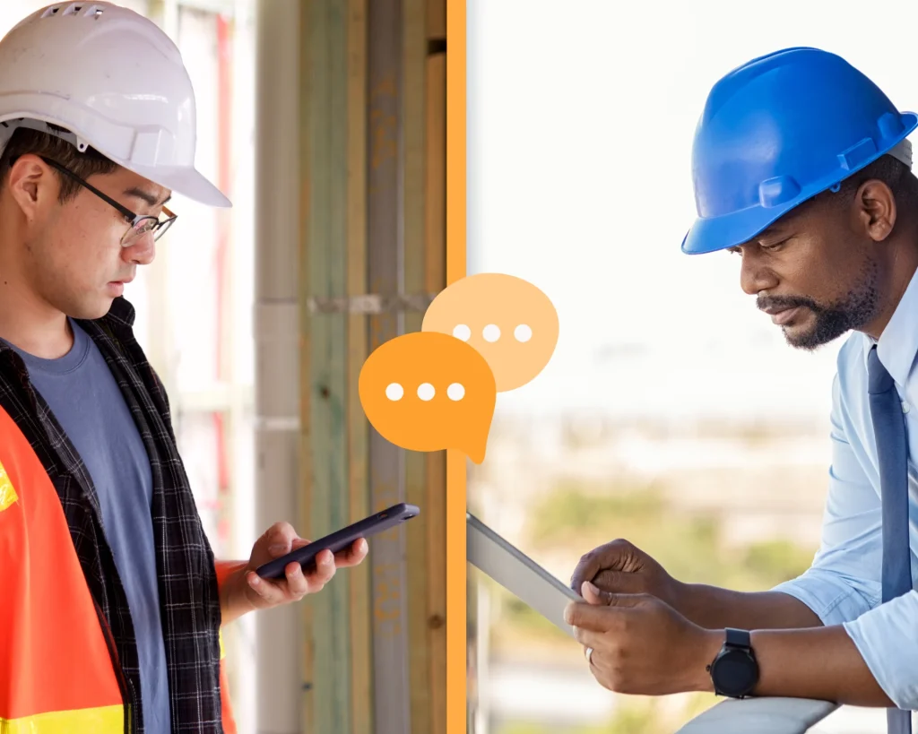 Different stakeholder of construction industry communicating with GAMMA AR